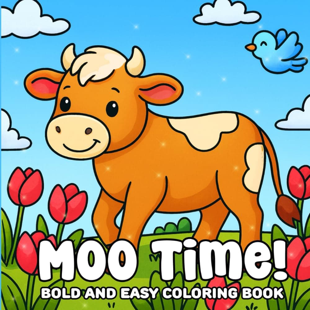 cow drawing for kids easy with colour