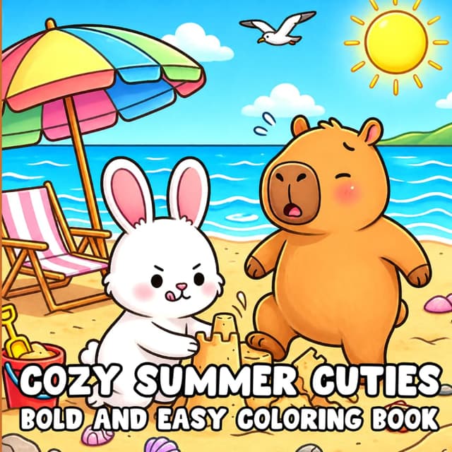 Cozy Summer Cuties Bold & Easy Coloring Book