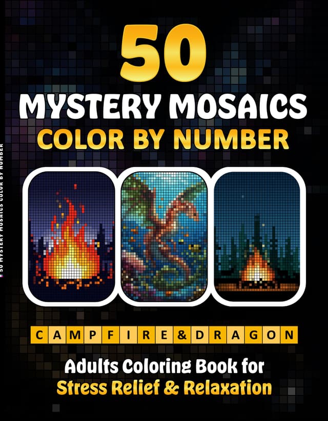 50 Mystery Mosaics Color by Number in Campfire & Dragon