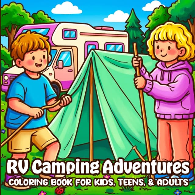 RV Camping Adventures Coloring Book for Kids, Teens & Adults