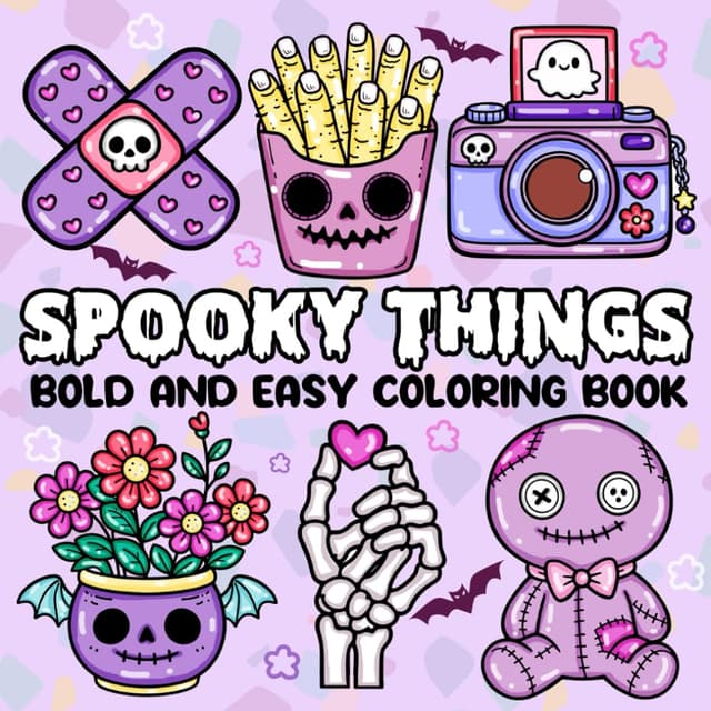 Spooky Things Bold and Easy Coloring Book